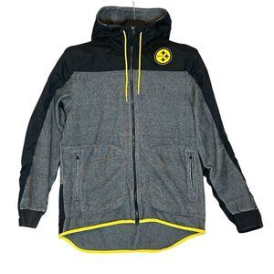 Nike Pittsburgh Steelers Windbreaker Jacket Hoodie Men’s Medium Black Gray
